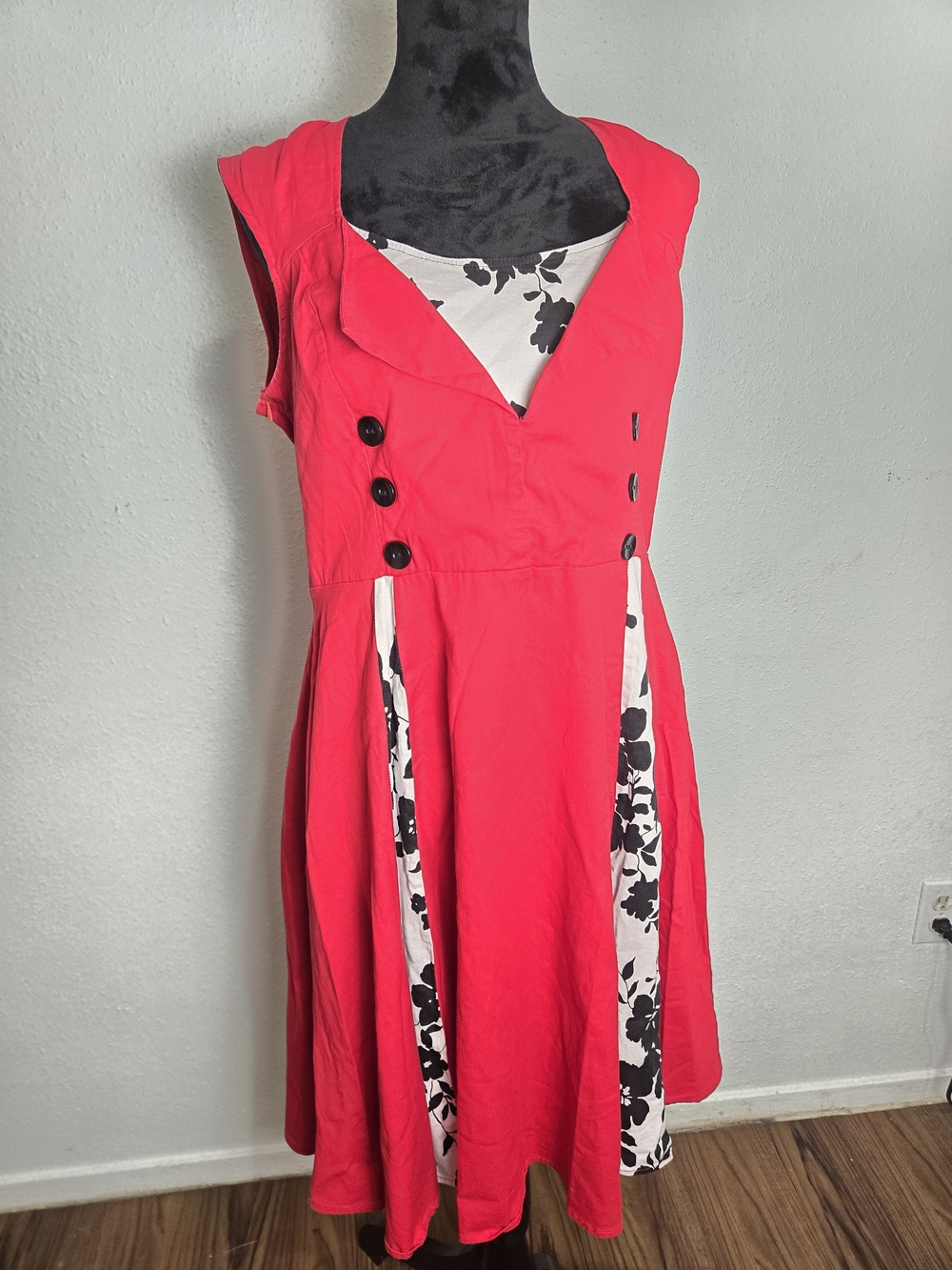 Vintage Style Pin-up Red Dress 50s Plus Size